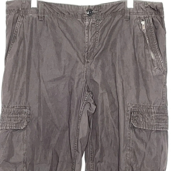 Norma Kamali Convertible Cargo Pants in Grey 100% Cotton Lagenlook - Size 12 - Picture 2 of 7